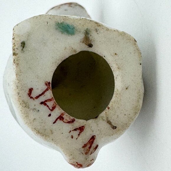 Vintage 1.5" Porcelain Bunny Rabbit Figurine Made In Japan White Brown Speckled - Picture 7 of 9